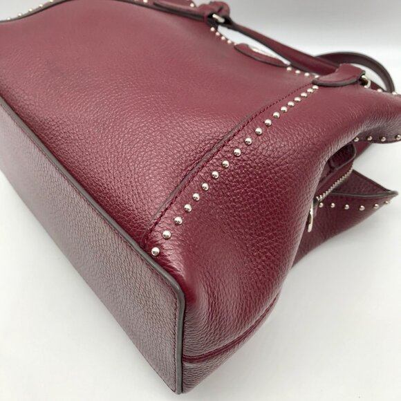 Brighton Burgundy Pebbled Leather Roksanda Satchel Bag - Picture 6 of 11